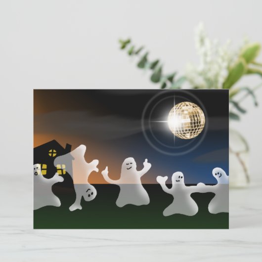 Dancing Disco Halloween-Party Einladung (Stehend Vorderseite)