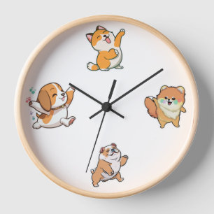 Dancing Dog O'clock wall Uhr