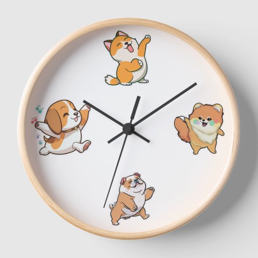 Dancing Dog O'clock wall Uhr (Vorderseite)