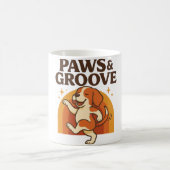 Dancing Dog Retro Cute Illustration Kaffeetasse (Mittel)