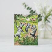 Dancing Dogs von Louis Wain Postkarte (Stehend Vorderseite)