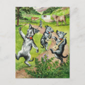 Dancing Dogs von Louis Wain Postkarte (Vorderseite)