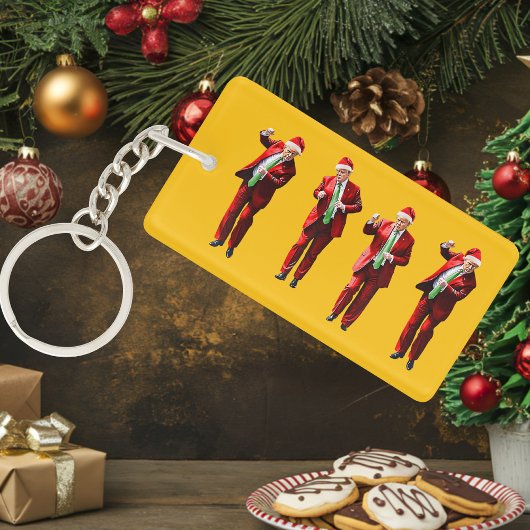 Dancing Donald Trump Christmas Keychain MAGA Schlüsselanhänger