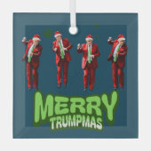 Dancing Donald Trump MAGA Weihnachten Ornament Aus Glas (Vorderseite)