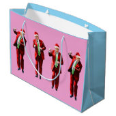 Dancing Donald Trump WeihnachtsMAGA Große Geschenktüte (Rückseite Schrägansicht)