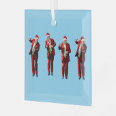 Dancing Donald Trump WeihnachtsMAGA Ornament Aus Glas (Vorderseite links)