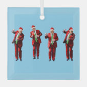 Dancing Donald Trump WeihnachtsMAGA Ornament Aus Glas (Vorderseite)