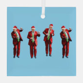 Dancing Donald Trump WeihnachtsMAGA Ornament Aus Glas (Rückseite)