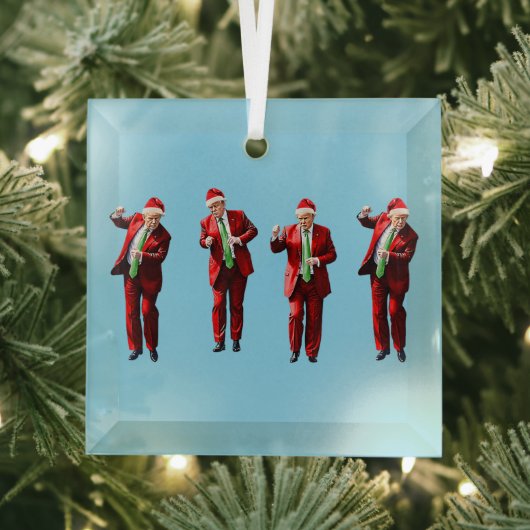 Dancing Donald Trump WeihnachtsMAGA Ornament Aus Glas (Insitu)