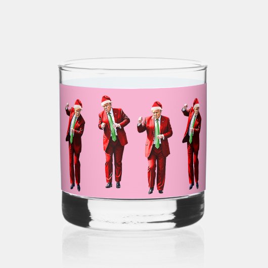 Dancing Donald Trump WeihnachtsMAGA Whiskyglas (Rückseite)