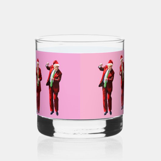 Dancing Donald Trump WeihnachtsMAGA Whiskyglas (Links)
