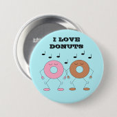 Dancing Donuts Blue Button (Vorne & Hinten)