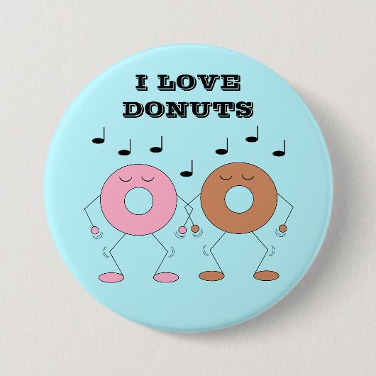 Dancing Donuts Blue Button (Vorderseite)