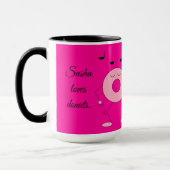 Dancing Donuts Dark Fuchsia Tasse (Links)