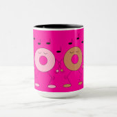 Dancing Donuts Dark Fuchsia Tasse (Zentrum)