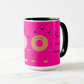 Dancing Donuts Dark Fuchsia Tasse (VorderseiteRechts)