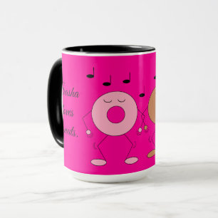 Dancing Donuts Dark Fuchsia Tasse