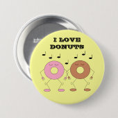 Dancing Donuts Gelb Button (Vorne & Hinten)