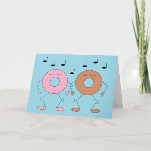 Dancing Donuts Light Blue: Leere Karte (Vorderseite)