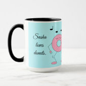Dancing Donuts Light Blue Tasse (Links)