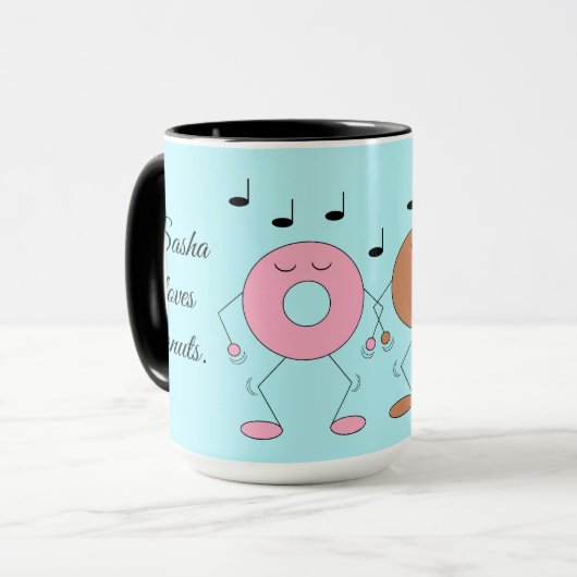 Dancing Donuts Light Blue Tasse (Vorderseite Links)