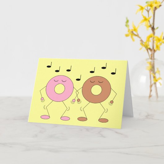 Dancing Donuts Light Yellow: Leere Karte (Gelbe Blume)