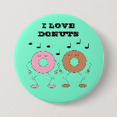 Dancing Donuts Minze Green Button (Vorderseite)