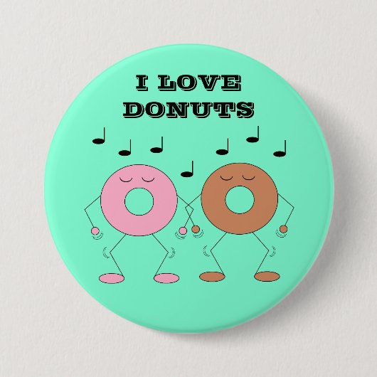 Dancing Donuts Minze Green Button (Vorderseite)