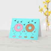 Dancing Donuts Pastel Blue: Leere Karte (Gelbe Blume)