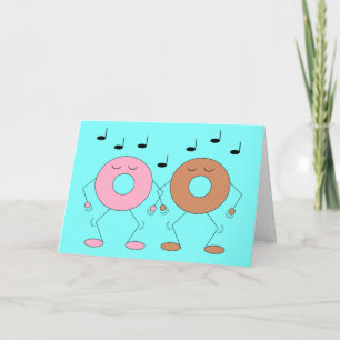 Dancing Donuts Pastel Blue: Leere Karte