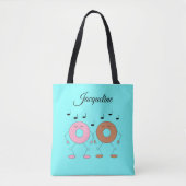 Dancing Donuts Pastel Blue Tasche (Vorderseite)