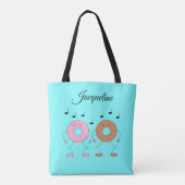 Dancing Donuts Pastel Blue Tasche (Rückseite)