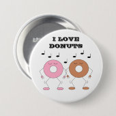 Dancing Donuts White Button (Vorne & Hinten)