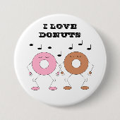 Dancing Donuts White Button (Vorderseite)