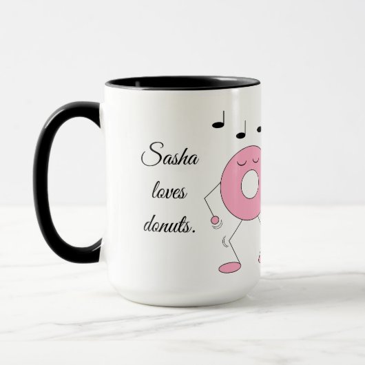 Dancing Donuts White Tasse (Links)