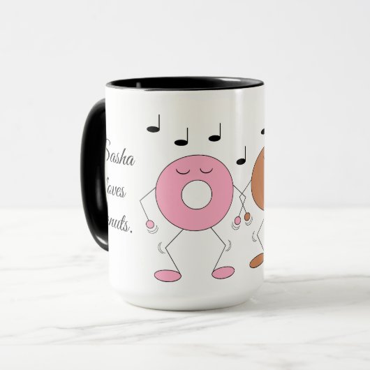 Dancing Donuts White Tasse (Vorderseite Links)