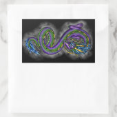 Dancing Dragon Rechteckiger Aufkleber (Tasche)