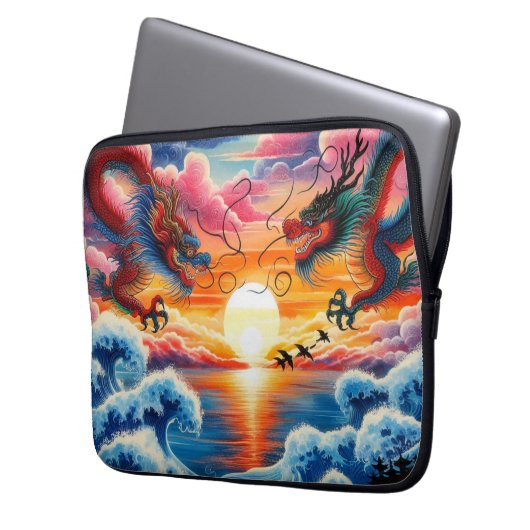 Dancing Dragon Tablet Protection Laptopschutzhülle (Vorderseite Links)