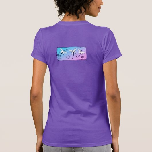 Dancing Dragonfets Abstrakte Wearable Art T-Shirt (Rückseite)