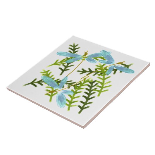 Dancing Dragonfliegen Abstrakte Kunst Fliese (Seite)