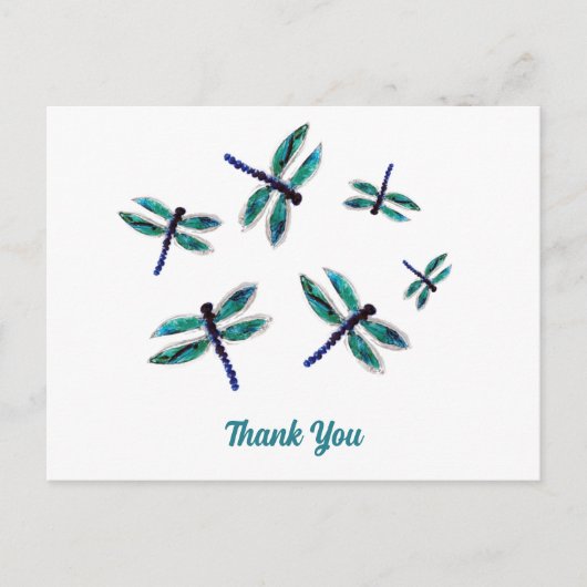 Dancing Dragonfly Danke Postkarte (Vorderseite)