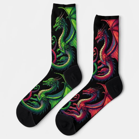 DANCING DRAGONS SOCKS SOCKEN (Linkes Detail)