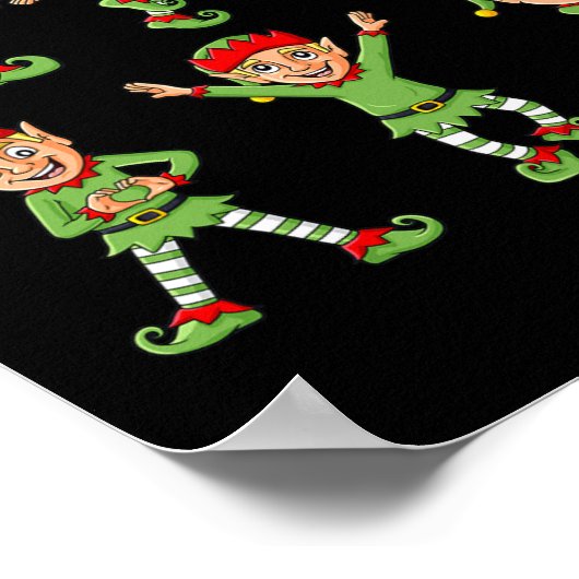 Dancing Elf Dance Challenge Boys Mädchen Kinder We Poster (Ecke)