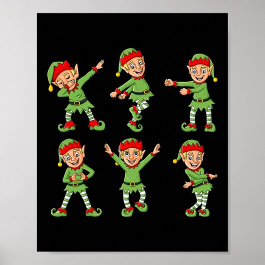 Dancing Elf Dance Challenge Boys Mädchen Kinder We Poster (Vorne)