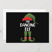 Dancing Elf Family Matching Group Weihnachts-Party Einladung (Vorne/Hinten)
