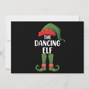 Dancing Elf Family Matching Group Weihnachts-Party Einladung