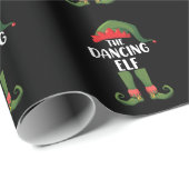 Dancing Elf Family Matching Group Weihnachts-Party Geschenkpapier (Rolleneckpunkt)