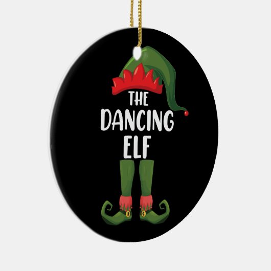 Dancing Elf Family Matching Group Weihnachts-Party Keramik Ornament (Rechts)
