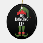 Dancing Elf Family Matching Group Weihnachts-Party Keramik Ornament (Links)
