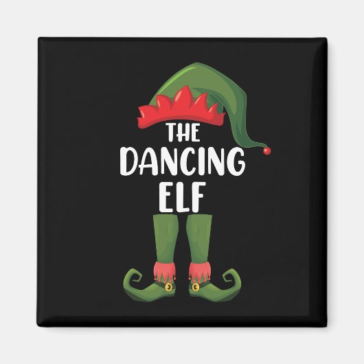 Dancing Elf Family Matching Group Weihnachts-Party Magnet (Vorne)